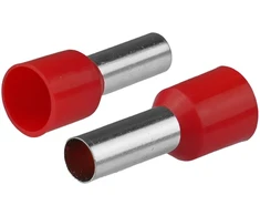 HAND Końcówka tulejkowa izolowana do przewodów 1x10mm2; dł tulejki 21,5mm raudona 50 vnt.