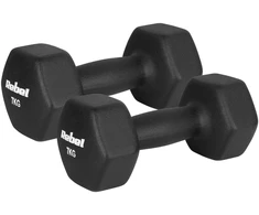 Hantelki HEX 2x7kg neopreno ketaus hanteliai, REBEL ACTIVE