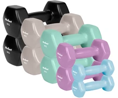 Hantelki żeliwne winylowe HEX komplektas 30kg (2x1kg+2x2kg+2x3kg+2x4kg+2x5kg), REBEL ACTIVE