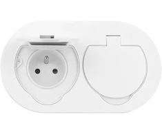 Orno Hermetyczne Hermetiškas dvigubas elektros lizdas, ovalus, IP55, 2x2P+Z (prancūziškas), baltas