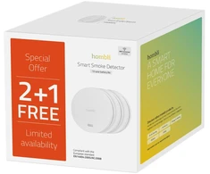 „Hombli“ – išmanusis dūmų detektorius, reklaminis rinkinys, 2+1, baltas