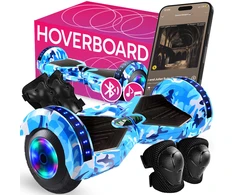 Hoverboard 8 colių elektrinė riedlentė su LED plokšte ir garsiakalbių apsaugomis ER033