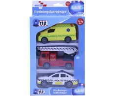 Impulse Toys „Motor 112“ – gelbėjimo transporto priemonės su traukimo įtaisais ir šviesomis bei garsu (3 vnt.) (I-1600006)