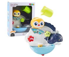 Lean Toys Interaktyvus vonios žaislas pingvinas su vandens efektais