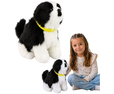Lean Toys Interaktyvus žaislinis šuo Border Collie, juodai baltas, su garso ir judesio funkcijomis