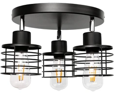 Pakabinamas šviestuvas Orno ISLA sieninis ir lubinis šviestuvas, maks. galia 3x60W, E27, juodas, apvalus cokolis, vieno lygio, judančios šviestuvo galvutės