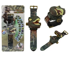 Išmanusis laikrodis Lean Toys 3D Projekcinis laikrodis vaikams Tyrannosaurus Rex 22cm