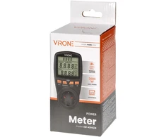 Orno Jednotaryfowy Vieno tarifo vatmetras, energijos skaičiuoklė su LCD ekranu, vieno tarifo, įmontuota baterija, „Schuko“ versija, juodas