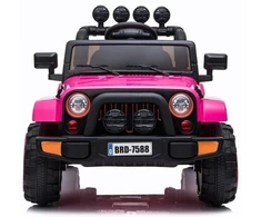 Jeep BRD-7588 Baterijomis maitinami automobilio LED žibintai su MP3 nuotolinio valdymo pultu, rožinės spalvos, 4x4