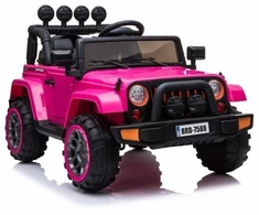 Jeep BRD-7588 Baterijomis maitinami automobilio LED žibintai su MP3 nuotolinio valdymo pultu, rožinės spalvos, 4x4