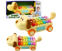 Lean Toys Žaislinis šuniukas su lėkštelėmis ir judančiomis dalimis