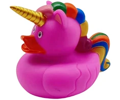 Lean Toys Rožinis vienaragio ančiukas voniai su vaivorykštės karčiais