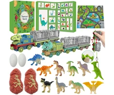 Lean Toys Advento kalendorius vaikams su dinozaurais ir žaislais