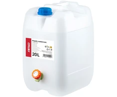 Plastikinis vandens bakelis su čiaupu 20l balta amio-05144