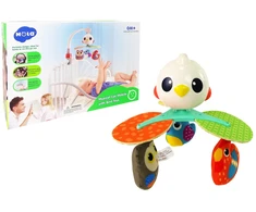 Lean Toys Karuselė kūdikiams su muzikine dėžute ir pliušiniais paukšteliais, 40x23 cm