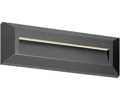 KIBO LED 1.5W, fasadinis šviestuvas, 150lm, IP65, 4000K, stačiakampis, pilkas