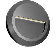 Sieninis šviestuvas Orno KIBO LED 1W, fasado šviestuvas, 100lm, IP65, 4000K, apvalus, pilkas
