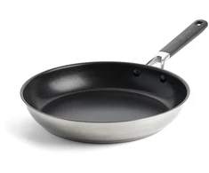 KitchenAid - KA-Classic nerūdijančio plieno keptuvė su atvira rankena - sidabrinė - 30 cm