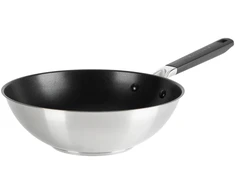 KitchenAid - KA-Classic nerūdijančio plieno 3 sluoksnių OpenWok - sidabrinė - 28 cm