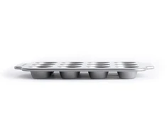 KitchenAid - Metalinės kepimo formos, mini apvalios kepimo formos, 12 vnt. - sidabrinės