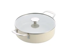 KitchenAid - Spalvota aliuminio keptuvė su 2 šoninėmis rankenomis - migdolų kremo spalvos - 24 cm