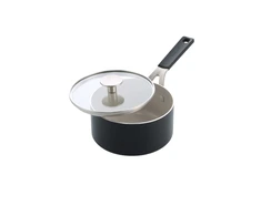 KitchenAid - Spalvotas aliuminio puodas su dangčiu - matinės juodos spalvos - 16 cm