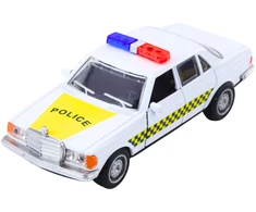 Lean Toys Policijos automobilis metalinis 1:32 su atidaromomis durimis 13 cm