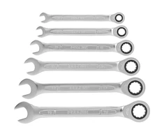 Klucze Atviri raktai su terkšle, 6 vnt. rinkinys (8-19 mm), CRV, Proline