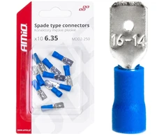Izoliuoti plokščii kištukai 6,35 mm, 1,5–2,5 mm², 15a, 10 vnt. amio-03070