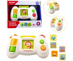 Lean Toys Interaktyvi edukacinė vaikų konsolė su kortelėmis ir šviesos efektais