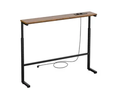 Laikiklis Konsolė / stolik su listwą ładującą Maclean, juoda su rustykalnym blatem, reg. aukščio 62-83cm, max 25kg,przewód 2,5m, MC-140 B