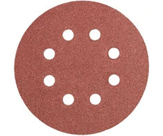 Krążki Šlifavimo diskai su lipdukais, 125 mm, P100, 5 vnt., su 8 skylėmis