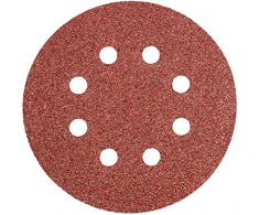 Krążki Šlifavimo diskai su lipdukais, 125 mm, P40, 5 vnt., su 8 skylėmis