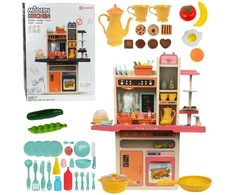 Lean Toys Vaikiška virtuvėlė su šviesos ir garso efektais, rožinė
