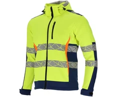 Lahti Pro Striukė Didelio matomumo softshell striukė, geltona ir mėlyna, „L“, CE, Lahti