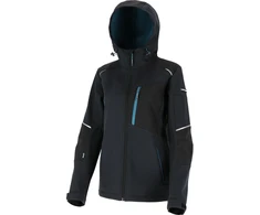 Kurtka Striukė Moteriška softshell striukė su gobtuvu, juoda ir turkio spalvos, 3xl dydžio, ce, lahti spalvos.