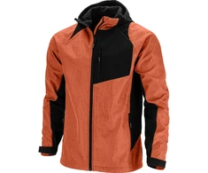 Kurtka Striukė Softshell striukė su gobtuvu, plytų raudonumo ir juodos spalvos, "m", ce, lahti