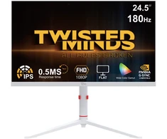 „Twisted Minds“ – „Arctic Pro“ serijos 24 colių FHD – 180 Hz 0,5 ms spartos IPS HDMI 2.1 žaidimų monitorius – baltas