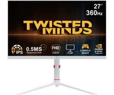 „Twisted Minds“ – „Arctic Pro“ serijos 27 colių FHD – 360 Hz 0,5 ms spartos IPS HDMI 2.1 žaidimų monitorius – baltas