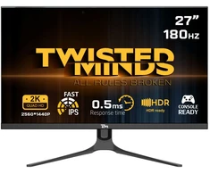 „Twisted Minds“ – „Blaze“ serijos plokščias 27 colių QHD – 180 Hz 0,5 ms spartos IPS HDMI 2.1 žaidimų monitorius