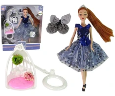 Lean Toys Lėlė LeanToys su ilgais raudonais plaukais ir mėlynomis akimis, 30 cm
