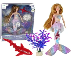Lean Toys Lėlė Undinė Emily su Ryklu ir Jūros Augalu