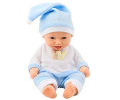 Lean Toys Lėlė su mėlyna pižama ir kepure, 24 cm