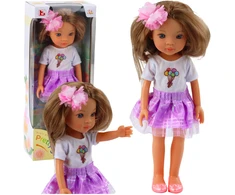 Lean Toys Lėlė su violetiniu sijonu, 32 cm