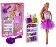 Lean Toys Lėlė su violetine suknele Defa Lucy