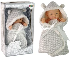 Lean Toys Lėlė kūdikis audekle pilka