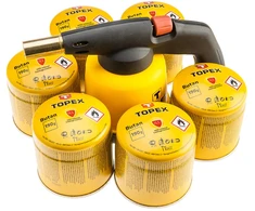 Lampa Dujinis degiklis Topex 44E148 su 6 dujų indeliais
