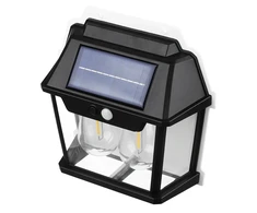 Lampa Dviguba saulės energija varoma LED sieninė sodo lempa su judesio jutikliu