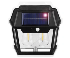 Lampa Dviguba saulės energija varoma LED sieninė sodo lempa su judesio jutikliu