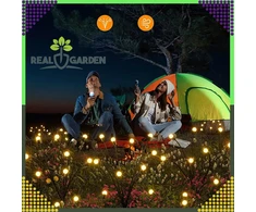 Lampa „Firefly“ saulės lempos, 2 dalys, 6 LED, prieblandos jutiklis, sodui